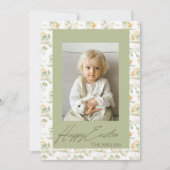 水彩イエローチックスハッピーイースター写真 シーズンカード (正面)