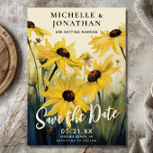 水彩イエローデイジー |デイジー結婚の花 セーブザデート