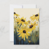 水彩イエローデイジー |デイジー結婚の花 出欠カード (裏面)