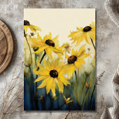 水彩イエローデイジー |デイジー結婚の花 出欠カード