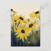 水彩イエローデイジー |デイジー結婚の詳細 エンクロージャーカード (裏面)