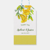 水彩イエローデイリリーフローラ絵画ズ ギフトタグ (裏面)