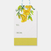 水彩イエローデイリリーフローラ絵画ズ ギフトタグ (裏面)