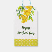 水彩イエローデイリリーフローラ絵画ズ ギフトタグ (正面)