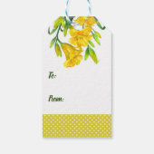 水彩イエローデイリリーフローラ絵画ズ ギフトタグ (裏面)