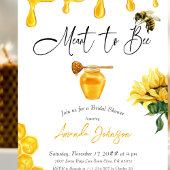 水彩イエローハニーを意味するBee ブライダルシャワー 招待状