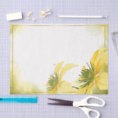 水彩イエローフラワーのフローラ切り離し 薄葉紙 (クラフト)