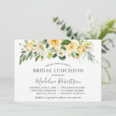 水彩イエローフローラセージ緑ブライダルランチ 招待状 (スタンド正面)