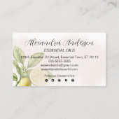 水彩イエローフローラレモンエッセンシャル油 名刺 (裏面)