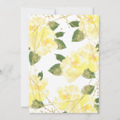 水彩イエローフローラ金ゴールドバルミツワー 招待状 (裏面)