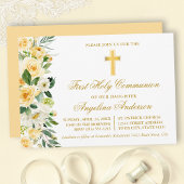 水彩イエローフローラ金ゴールド第1聖域 招待状