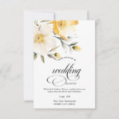 水彩イエローホワイトフラワーリハーサルディナー 招待状 (正面)