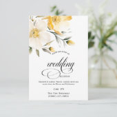 水彩イエローホワイトフラワーリハーサルディナー 招待状 (スタンド正面)