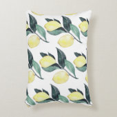 水彩イエローレモンのシームレスパターン アクセントクッション (正面(垂直))