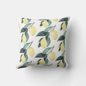 水彩イエローレモンのシームレスパターン クッション (裏面)