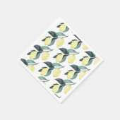 水彩イエローレモンのシームレスパターン スタンダードカクテルナプキン (角)