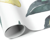 水彩イエローレモンのシームレスパターン ラッピングペーパー (ロールコーナー)