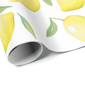 水彩イエローレモン ラッピングペーパー (ロールコーナー)