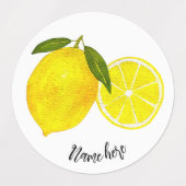水彩イエローレモン ラベル (デザイン2)