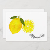 水彩イエローレモン 招待状 (正面/裏面)