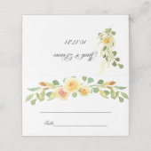 水彩イエローローズブーケ プレイスカード (外部開封)