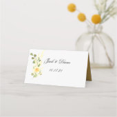 水彩イエローローズブーケ プレイスカード (裏面)