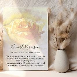 水彩イエローローズメモリアルサンキューカード サンキューカード