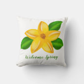 水彩イエローワイルドフラワーウェルカム春 クッション (正面)