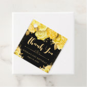 水彩イエロー金ゴールドグラムフラワーズ誕生日 フェイバータグ (インサイチュ)