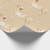 水彩イエロー・ラブラドール・レトリーバーシルエット ラッピングペーパー (角)