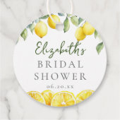 水彩イエロー レモン シトラス ブライダルシャワー フェイバータグ (裏面)