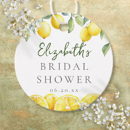 水彩イエロー レモン シトラス ブライダルシャワー フェイバータグ