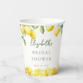 水彩イエロー レモン シトラス ブライダルシャワー 紙コップ (裏面)