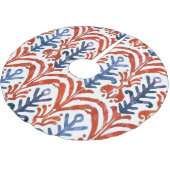 水彩イカット、ボヘミアン民族模様。 ブラッシュドポリエステルツリースカート (アングル)