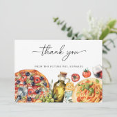 水彩イタリアンフード ブライダルシャワー サンキューカード (スタンド正面)