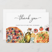 水彩イタリアンフード ブライダルシャワー サンキューカード (正面/裏面)