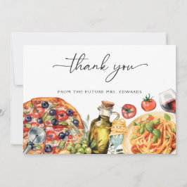 水彩イタリアンフード ブライダルシャワー サンキューカード