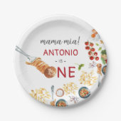 水彩イタリアン第1誕生日 ペーパープレート (正面)