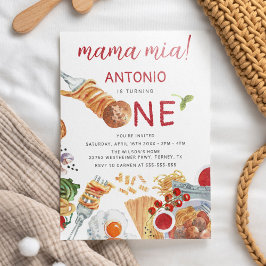 水彩イタリアン第1誕生日 招待状