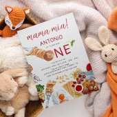 水彩イタリアン第1誕生日 招待状