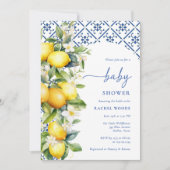 水彩イタリアン レモン ベイビーシャワー 招待状 (正面)