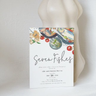 水彩イタリアン 七魚のクリスマスパーティ 招待状