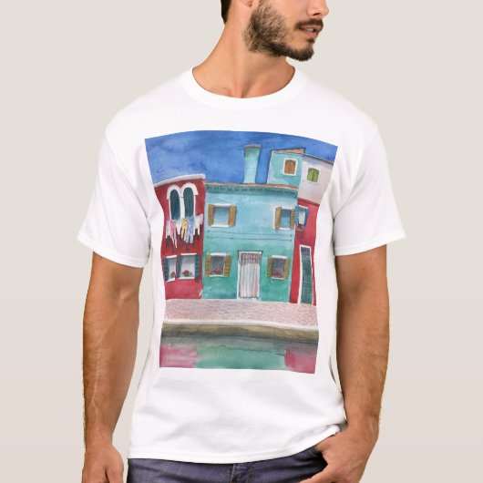 水彩イタリア:手書き Tシャツ (正面)