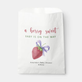 水彩イチゴと紫弓ベビーシャワー フェイバーバッグ