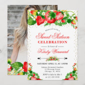 水彩イチゴと花スイーツ16 招待状 (正面/裏面)