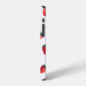 水彩イチゴのシームレスパターン iPhoneケース (左側面)