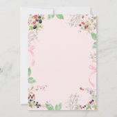 水彩イチゴのリボン ラズベリー ベビーシャワー 招待状 (裏面)