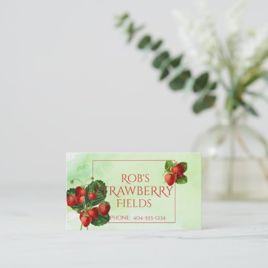 水彩イチゴの名刺 名刺 (スタンド正面)