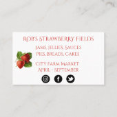 水彩イチゴの名刺 名刺 (裏面)