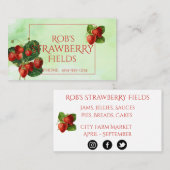 水彩イチゴの名刺 名刺 (正面/裏面)